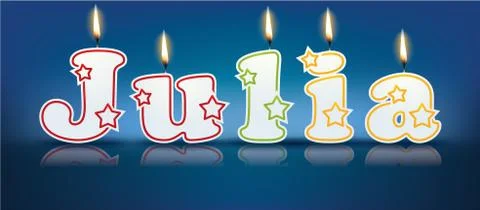 Julia written with burning candles Stock Illustration