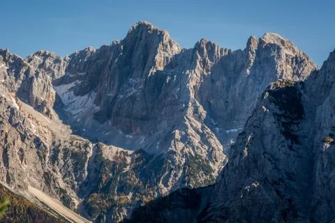 Julian Alps range in bright spring day Stock Photos