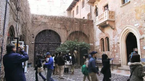 Juliet home, Verona Stock Footage