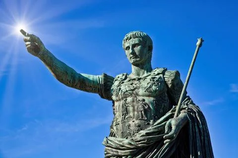 Julius Caesar, ancient statue in Rome, Italy. Concept for leadership, pers... Stock Photos