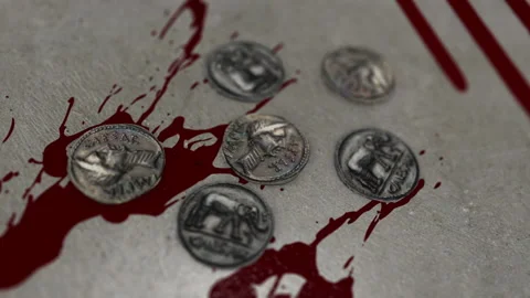 Julius Caesar Roman Denarius Coins Stock Footage 141068097