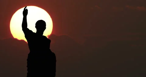 Julius Caesar Roman Emperor Big Sun Sunset Timelapse Stock Footage 144426098
