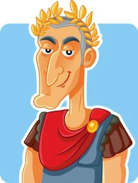 Julius Caesar Roman Emperor Vector Caricature Stock Illustration