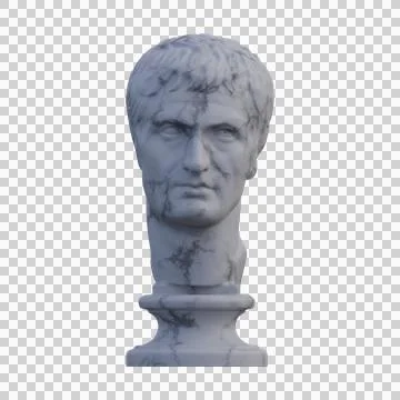 Julius Caesar  statue, 3d renders, isolated, perfect for your design Stock Illustration