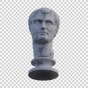 Julius Caesar  statue, 3d renders, isolated, perfect for your design Stock Illustration