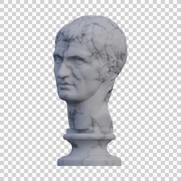 Julius Caesar  statue, 3d renders, isolated, perfect for your design Stock Illustration