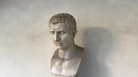Julius Caesar Statue made of marble Stock Footage 297636426