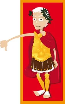 Julius caesar thumbs down Stock Illustration