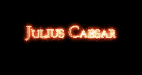 Julius Caesar written with fire. Loop Stock Footage 128871923