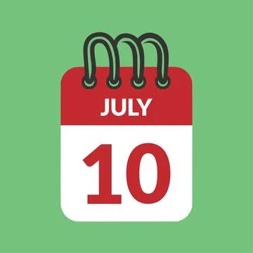July 10 Calendar icon vector illustration. Stock Illustration