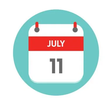 July 11 . Vector flat daily calendar icon. Holiday - Vector Stock Illustration