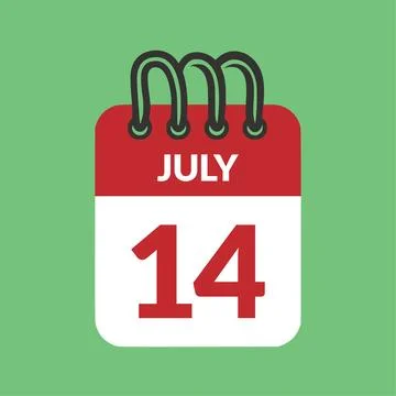 July 14 Calendar icon vector illustration. Stock Illustration