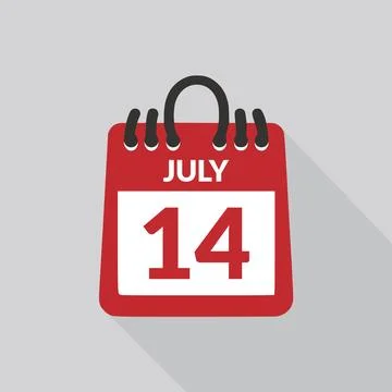 July 14 Calendar icon vector illustration. Stock Illustration