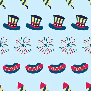 July 14th independence day pattern seamless repeat Stock Illustration
