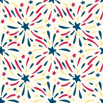 July 14th independence day pattern seamless repeat Stock Illustration