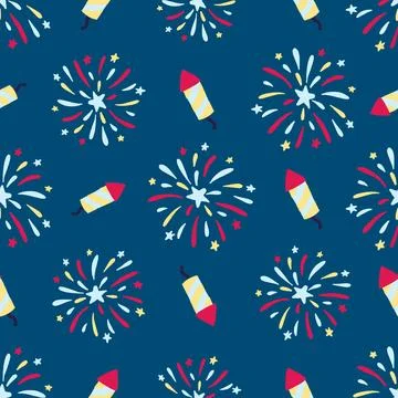 July 14th independence day pattern seamless repeat Stock Illustration
