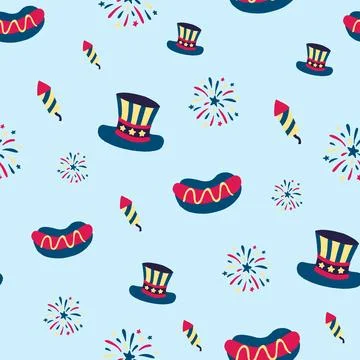 July 14th independence day pattern seamless repeat Stock Illustration