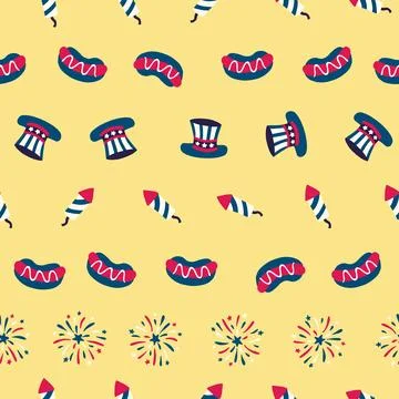 July 14th independence day pattern seamless repeat Stock Illustration
