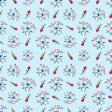 July 14th independence day pattern seamless repeat Stock Illustration