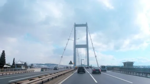July 15 Martyrs Bridge, Bosphorus Bridge time lapse view Stock Footage 148893380