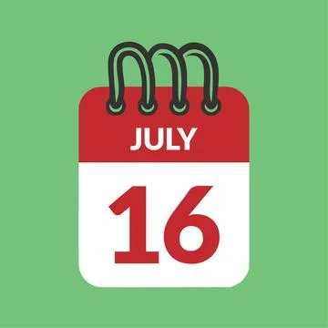 July 16 Calendar icon vector illustration. Stock Illustration