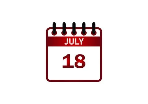 July 18 Calendar Date 库存插图