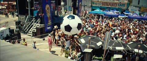 July 19, 2026: Venice Beach LA FIFA Soccer Ball by Stage Steps and Crowd Stock Footage 340118775