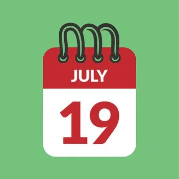 July 19 Calendar icon vector illustration. Stock Illustration