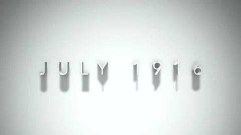 July 1916 3D title animation with shadows on a white background Stock Footage 297039447