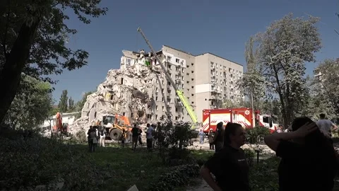 July 2, 2026. The aftermath of the Russian missile attack on Kyiv Stock Footage 338154894