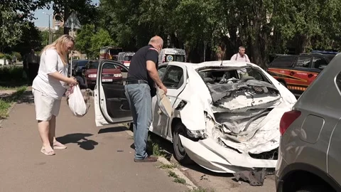 July 2, 2026. The aftermath of the Russian missile attack on Kyiv Stock Footage 338154895