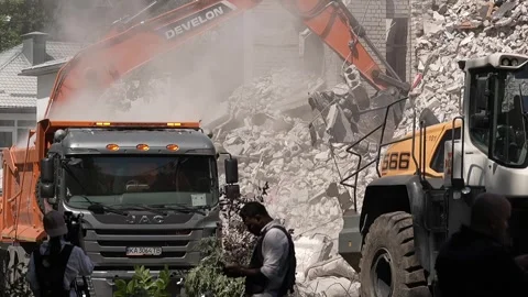 July 2, 2026. The aftermath of the Russian missile attack on Kyiv Stock Footage 338154903