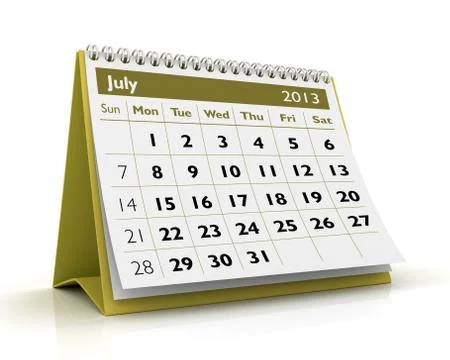 July 2013 calendar Stock Illustration