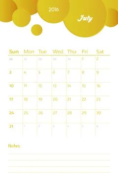 July 2016 Stock Illustration