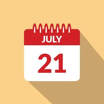 July 21 Calendar icon vector illustration. Stock Illustration