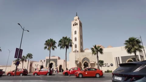 July 24, 2024 :  The Souk El Had Mosque a Spiritual Landmark in Agadir Stock Footage 280992658