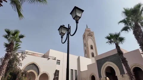 July 24, 2024 :  The Souk El Had Mosque a Spiritual Landmark in Agadir Stock Footage 280992848