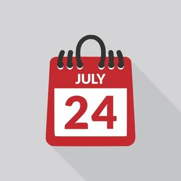 July 24 Calendar icon vector illustration. Stock Illustration