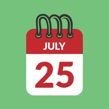 July 25 Calendar icon vector illustration. Stock Illustration