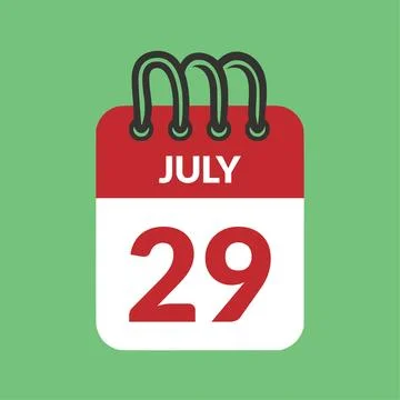 July 29 Calendar icon vector illustration. Stock Illustration