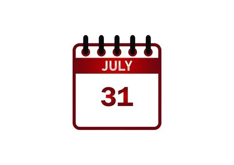 July 31 Calendar Date Illustrazione stock