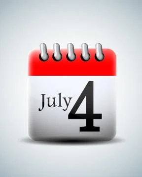 July 4 calendar Stock Illustration