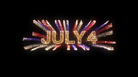 "July 4" Fireworks Red White and Blue Streamers Stock Footage 24595428