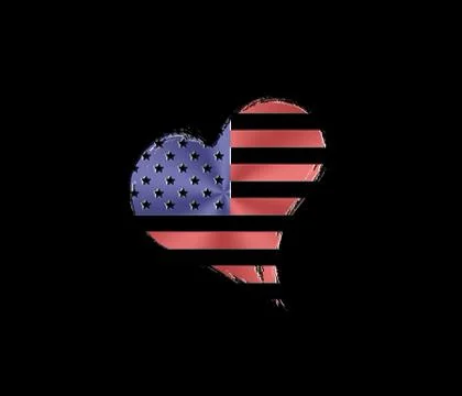 July 4 heart. Stock Illustration