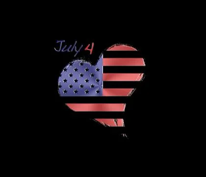 July 4 heart. Stock Illustration