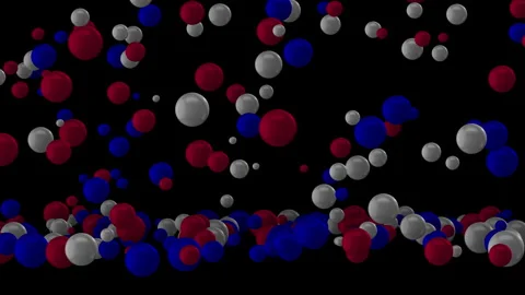 July 4 Independence Day Red White and Blue Patriotic Bouncing Balls Stock Footage 333787027