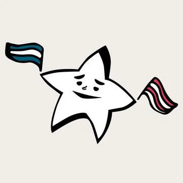 July 4 Star with flags Stock Illustration