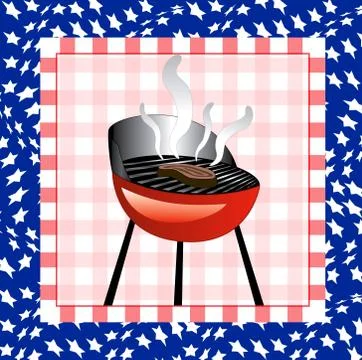 July 4th BBQ Background Stock Illustration