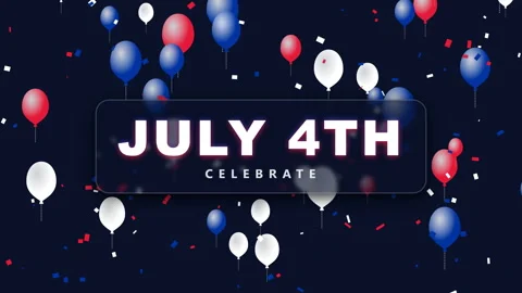 July 4th Celebration Background With Balloons. Видео 336001528