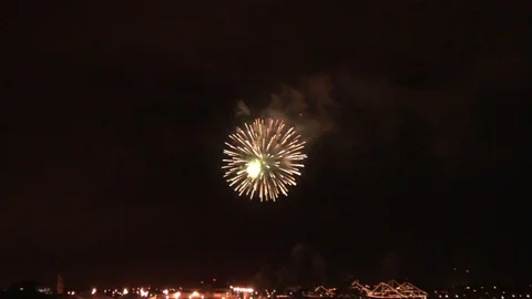 July 4th fireworks presentation during a Rim of the Pacific Exercise - 2002 Stock Footage 106169816